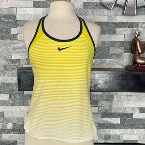 Nike Dri Fit  Yellow Sz M Slim Fit Athletic Tank Top RacerBack Shirt Top